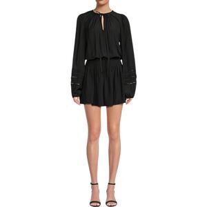 Ramy Brook Rosey Black Blouson Lace Sleeve Boho Mini Dress